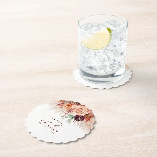 Terracotta-Blume Pampas Grass Untersetzer (Vor Ort)