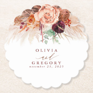 Terracotta-Blume Pampas Grass Untersetzer