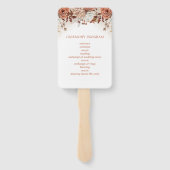 Terracotta Blume Pampas Wedding Programm Fächer (Rückseite)