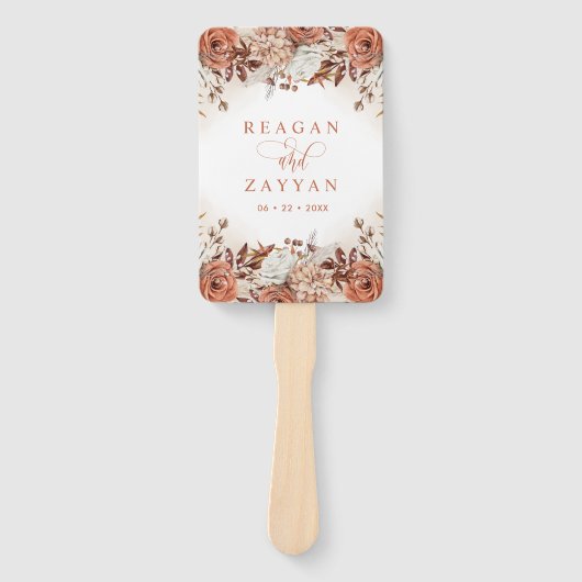 Terracotta Blume Pampas Wedding Programm Fächer (Vorderseite)