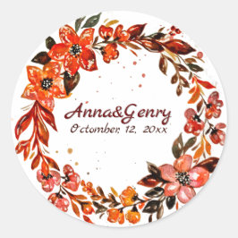 Terracotta-Blume Runder Aufkleber