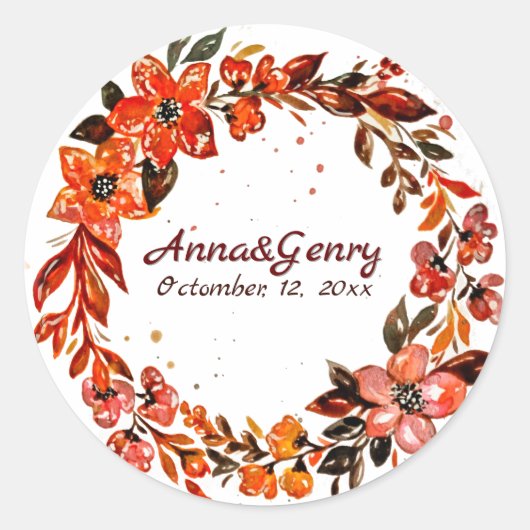 Terracotta-Blume Runder Aufkleber (Vorderseite)