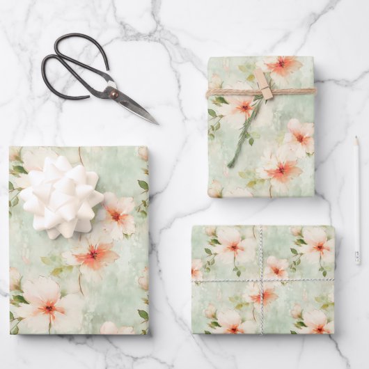 Terracotta Blume und Grüne Weinroute Mendrisiotto Geschenkpapier Set (Vorderseite)