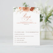 Terracotta Blume Wedding RSVP (Stehend Vorderseite)