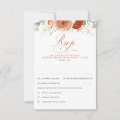 Terracotta Blume Wedding RSVP Karte (Vorderseite)