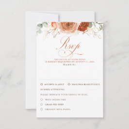 Terracotta Blume Wedding RSVP Karte