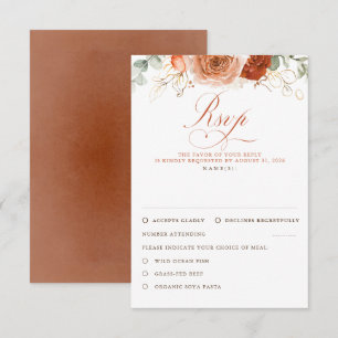 Terracotta Blume Wedding RSVP Karte
