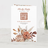 Terracotta-Blumen-All-in-One-QR-Code-Hochzeit Einladung (Rückseite)