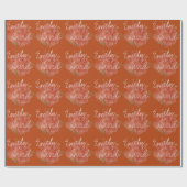 Terracotta Blumenbride & Groom Names Wedding Geschenkpapier (Flach)