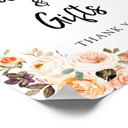 Terracotta Blumenkarten und Geschenke Unterschrift Poster (Ecke)