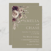 Terracotta Blush Dusty Hochzeit Einladung (Vorne/Hinten)