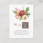 Terracotta Blush Pink Floral Wedding QR Code UAWG Begleitkarte (Vorderseite)