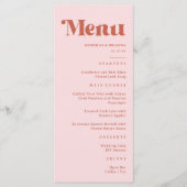 Terracotta & Blush Pink Retro Groovy Menükarte (Vorderseite)