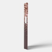 Terracotta Blush Rosa Rose Gold Glitzer Monogram Case-Mate iPhone Hülle (Rückseite / Rechts)