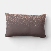 Terracotta Blush Rosa Rose Gold Glitzer Monogram Lendenkissen (Rückseite)