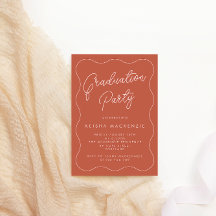 Terracotta & Blush Squiggle Graduation Party