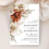 Terracotta & Blush Wasserfarbe Hochzeitsfeier Einladung