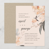 TERRACOTTA BLUSH WATERCOLOR FLUSSBREITE EINLADUNG (Vorne/Hinten)