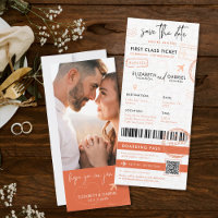 Terracotta Boarding Pass Hochzeit in Urlaubsort