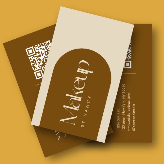 Terracotta-Bogen-Makeup-Artist-QR-Code Visitenkarte