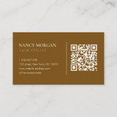 Terracotta-Bogen-Wimpernstylist-QR-Code Visitenkarte (Rückseite)