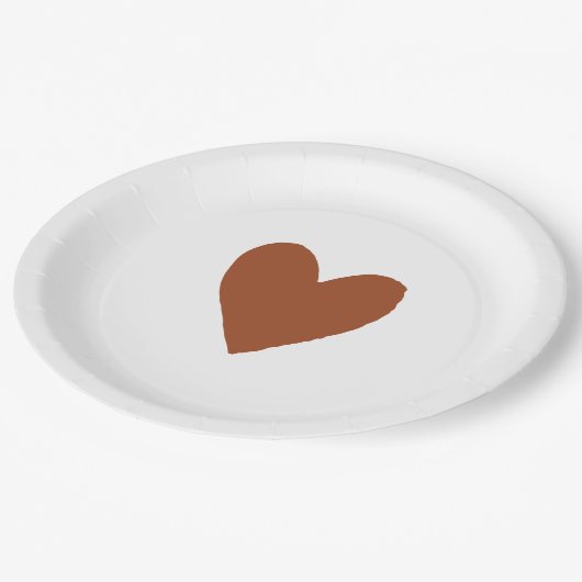 Terracotta Bohemisch Burnt Orange Babydusche Pappteller (Schrägansicht)