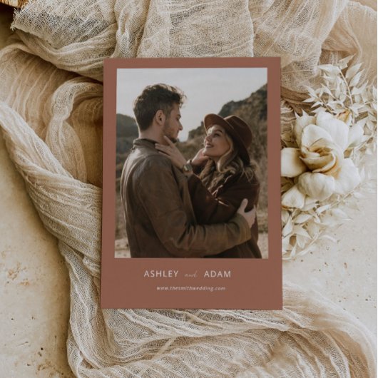 Terracotta Bohemisch Floral Save the Date laden Einladung