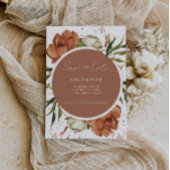 Terracotta Bohemisch Floral Save the Date laden Einladung