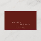 Terracotta Bohemisch Hochzeit Traditionelle Modern Platzkarte (Rückseite)