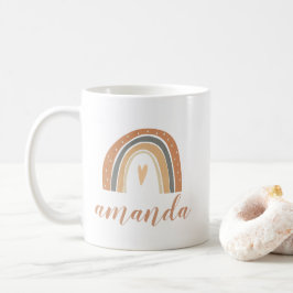Terracotta Bohemisch Rainbow Script Individuelle N Kaffeetasse