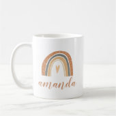 Terracotta Bohemisch Rainbow Script Individuelle N Kaffeetasse (Links)