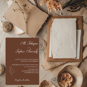 Terracotta Bohemisch Wedding Foto Einladung