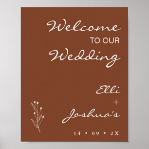 Terracotta Bohemisch Wedding Willkommenszeichen Poster