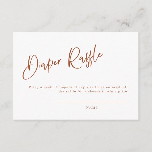 Terracotta Bohemische Babydusche Windelwaschkarte Begleitkarte (Vorderseite)