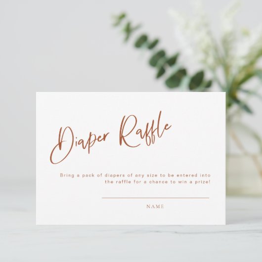 Terracotta Bohemische Babydusche Windelwaschkarte Begleitkarte (Stehend Vorderseite)