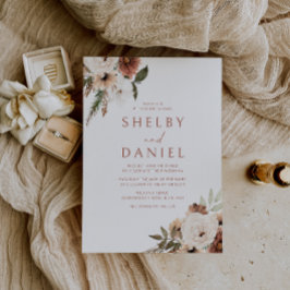 Terracotta Bohemische Blume Einladung