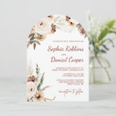 Terracotta Bohemische Blumenzwiese Einladung (Stehend Vorderseite)