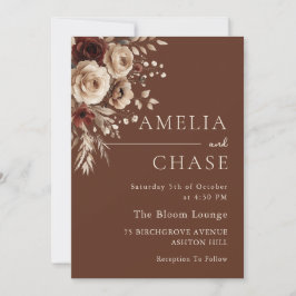 Terracotta Bohemische Vintage Hochzeit Einladung