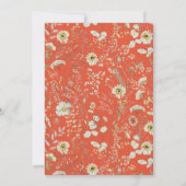 Terracotta Bohemische Wildblume Hochzeit Einladung (Rückseite)