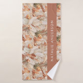 Terracotta Bohemisches, modernes Pampasgras Badehandtuch (Badehandtuch)