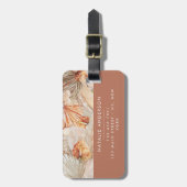 Terracotta Bohemisches, modernes Pampasgras Gepäckanhänger (Vorderseite vertikal)