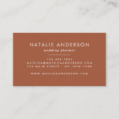 Terracotta Bohemisches, modernes Pampasgras Visitenkarte (Rückseite)