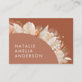 Terracotta Bohemisches, modernes Pampasgras Visitenkarte