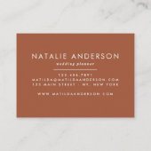 Terracotta Bohemisches, modernes Pampasgras Visitenkarte (Rückseite)