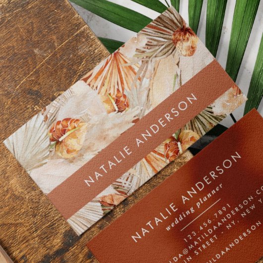 Terracotta Bohemisches, modernes Pampelgras Bu Visitenkarte