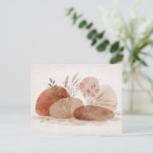 Terracotta Boho Abstract Botanical Watercolor  Postkarte (Stehend Vorderseite)