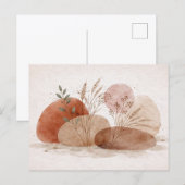 Terracotta Boho Abstract Botanical Watercolor  Postkarte (Vorne/Hinten)