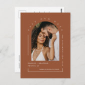 Terracotta Boho Arch Foto QR Code Rettete Unser Da Postkarte (Vorne/Hinten)