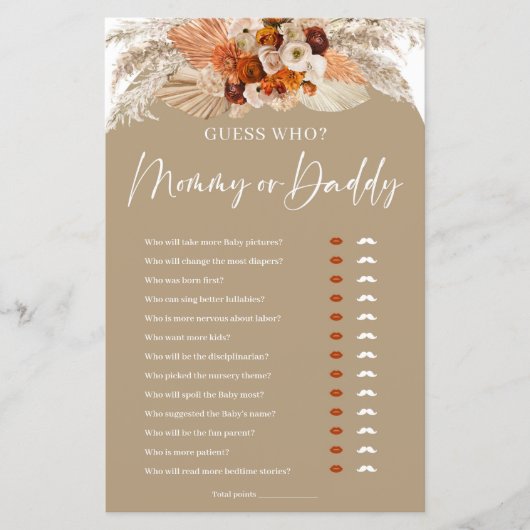 Terracotta Boho arch Guess, Mama- oder Papa-Spiel (Vorderseite)