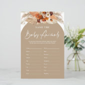 Terracotta boho arch name baby animal game (Stehend Vorderseite)